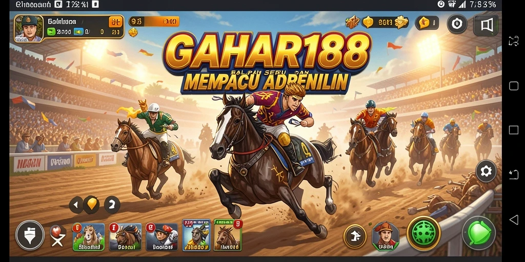 Screenshot gameplay GAHAR188 menunjukkan aksi balapan yang seru.
