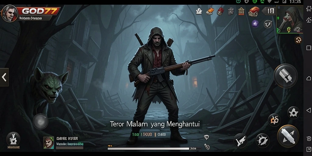 Screenshot utama GOD77 menampilkan gameplay mendebarkan penuh ketegangan.