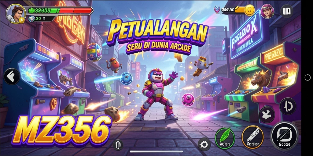 Screenshot menampilkan gameplay seru MZ356 dalam dunia Arcade.