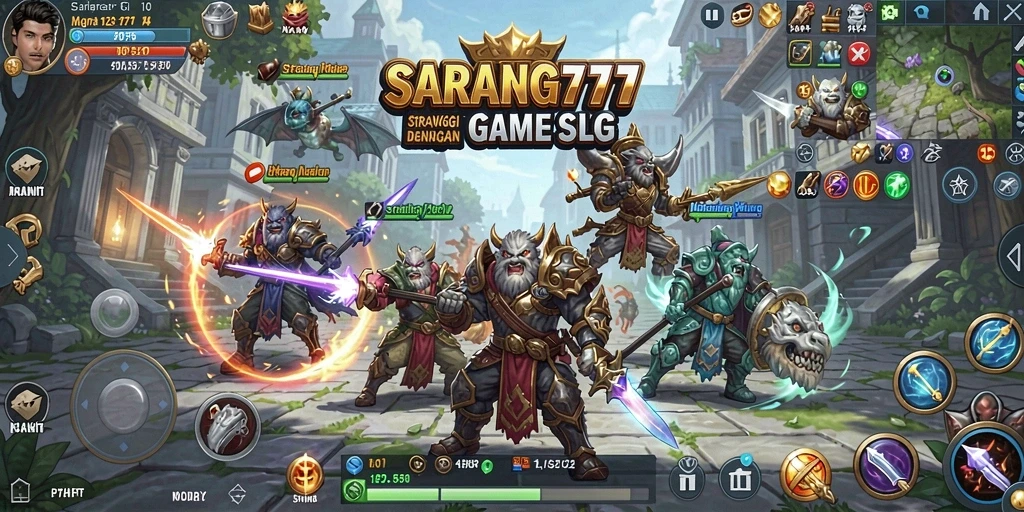 Tangkapan layar gameplay SARANG777 menampilkan aksi pertempuran yang mendebarkan.