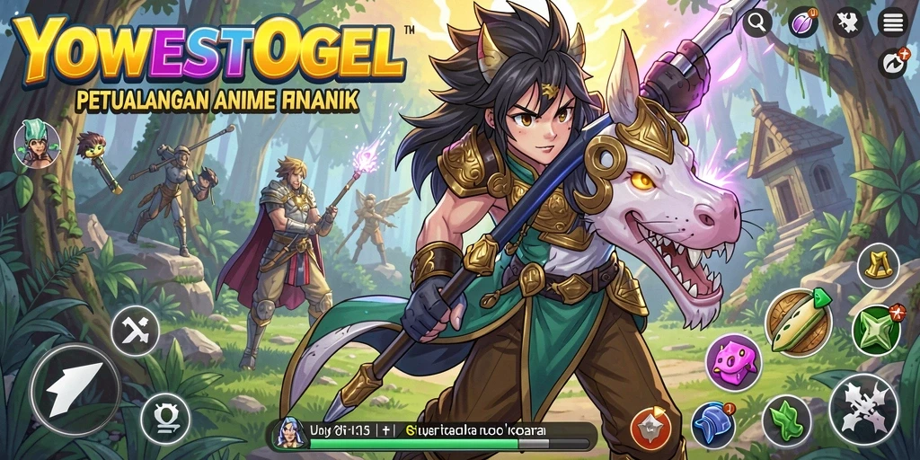 Tampilan gameplay menakjubkan di dunia Anime yang berwarna-warni.